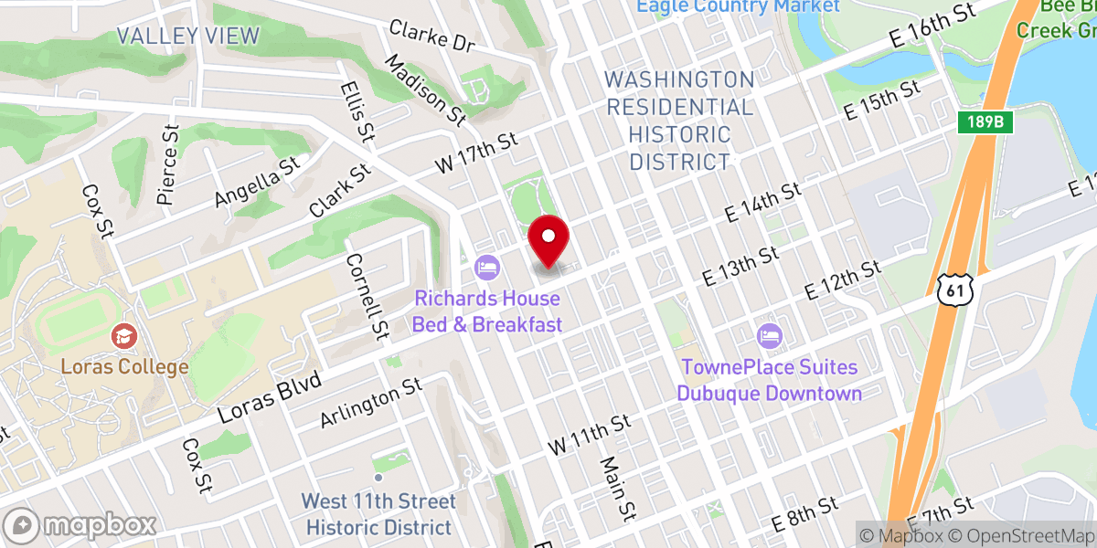 Map showing location of St John's Episcopal Church