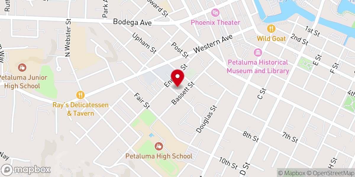 Map showing location of First Assembly of God Church