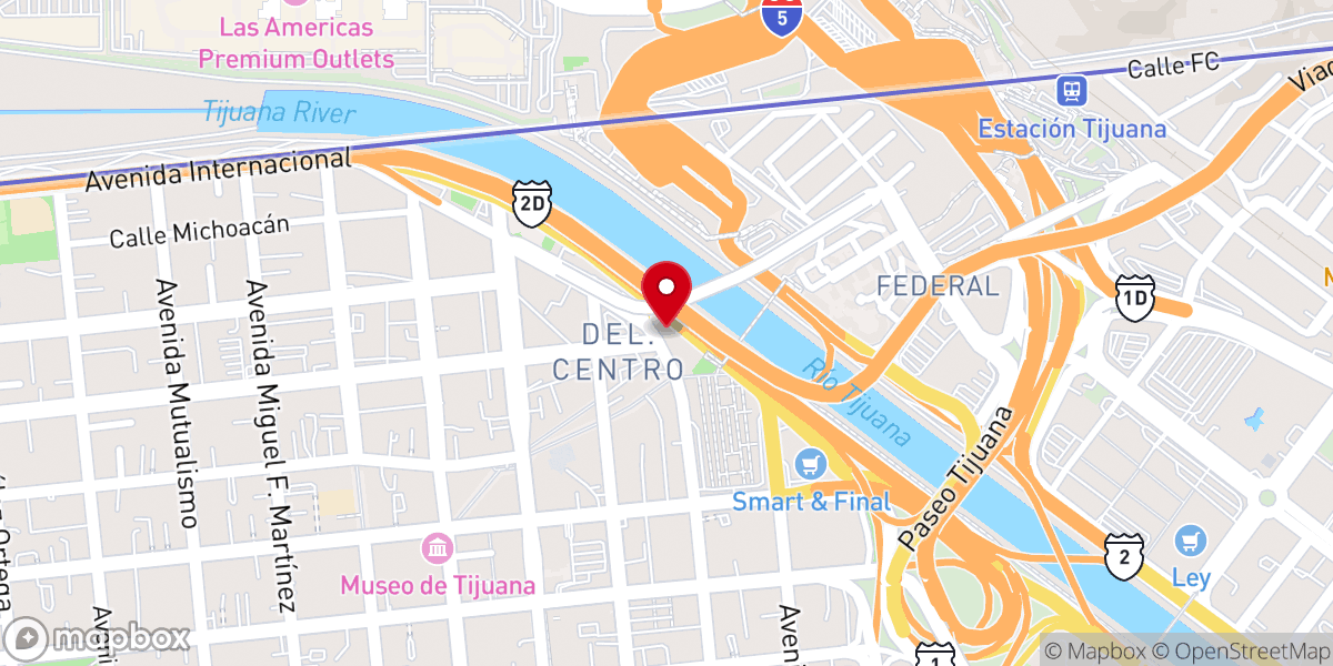 Map showing location of Calvary Chapel Tijuana