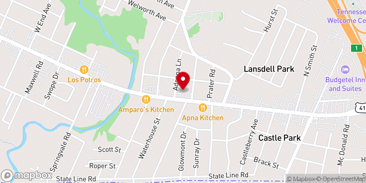 Map showing location of East Ridge Church of the Nazarene