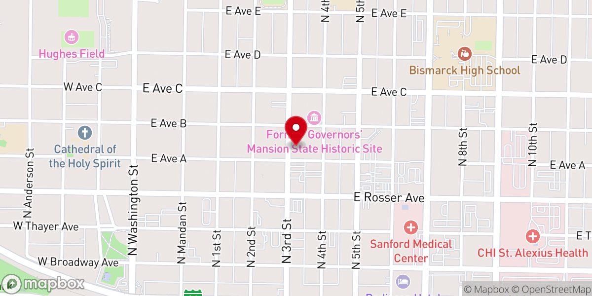 Map showing location of Trinity Lutheran Church