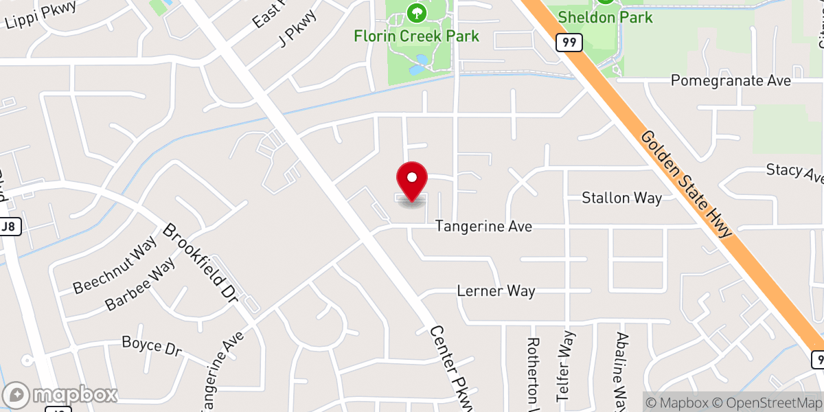 Map showing location of Parkway Church of Christ