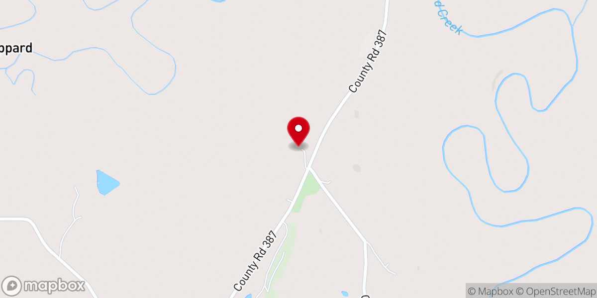Map showing location of Barks Chapel General Baptist Church