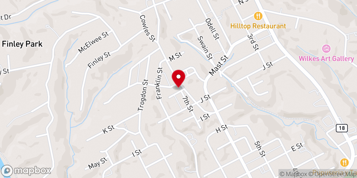 Map showing location of Hinshaw Street Baptist Church