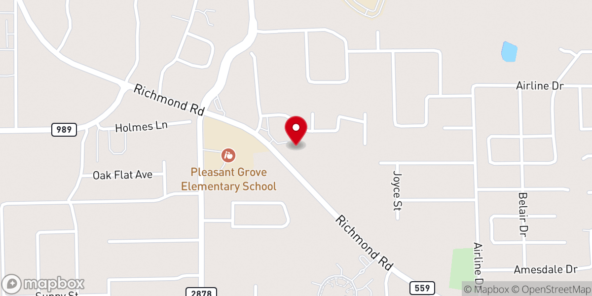 Map showing location of Bethany Baptist Church