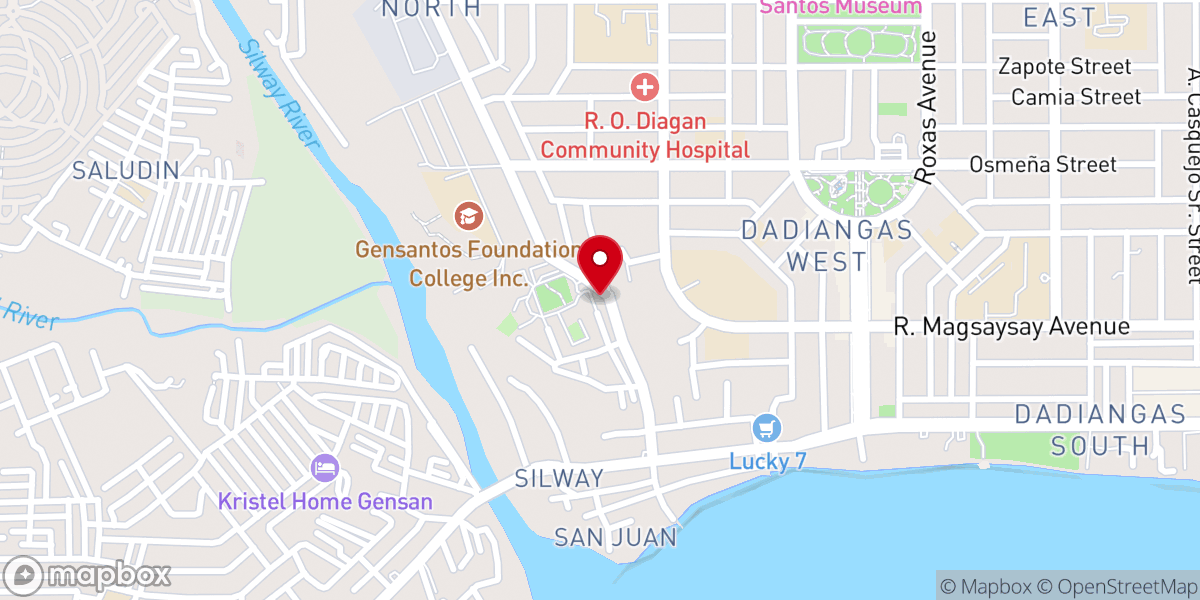 Map showing location of Sacred Heart of Jesus Chapel