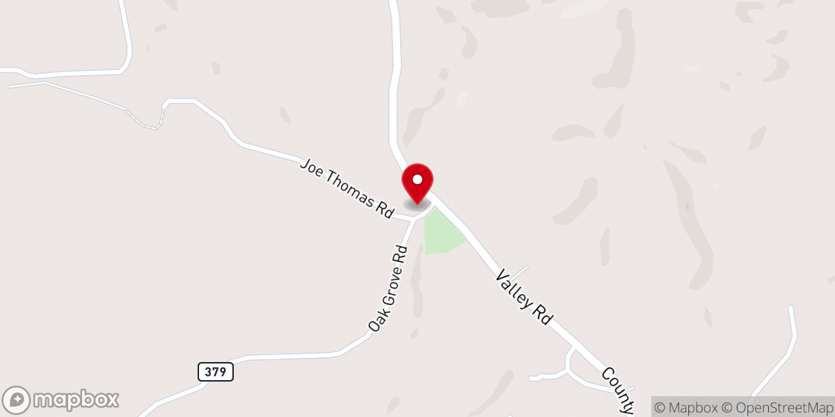 Map showing location of Oak Grove United Methodist Church