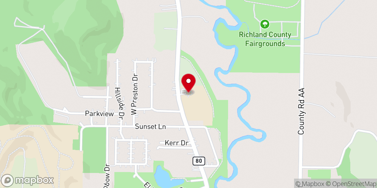 Map showing location of Richland Baptist Temple