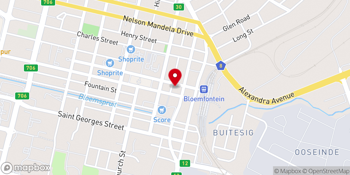 Map showing location of MFM Bloemfontein