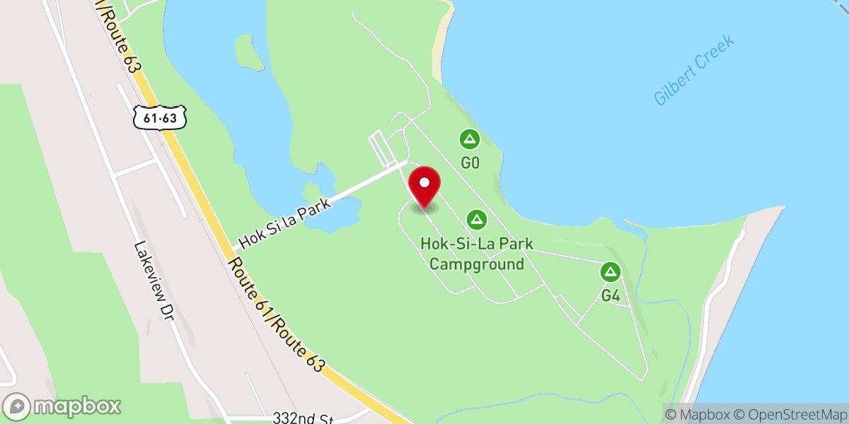 Map showing location of Hok-Si-La Municipal Park and Campground