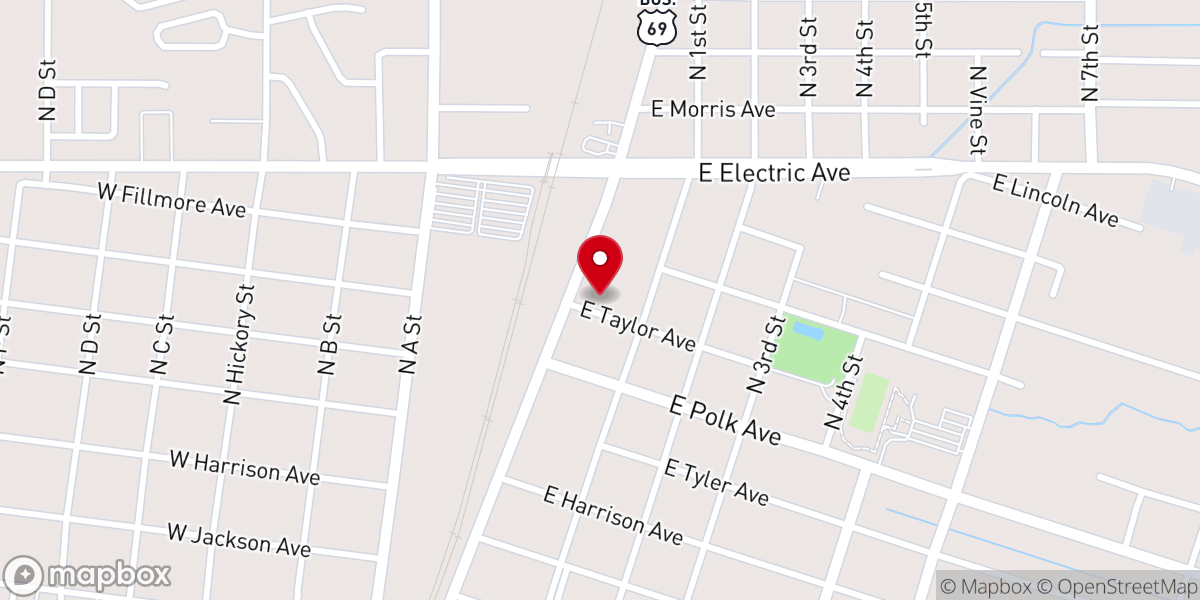 Map showing location of McAlester Church of God (Seventh Day)