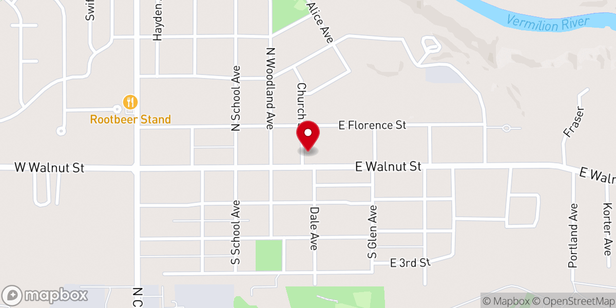 Map showing location of Oglesby Union Church