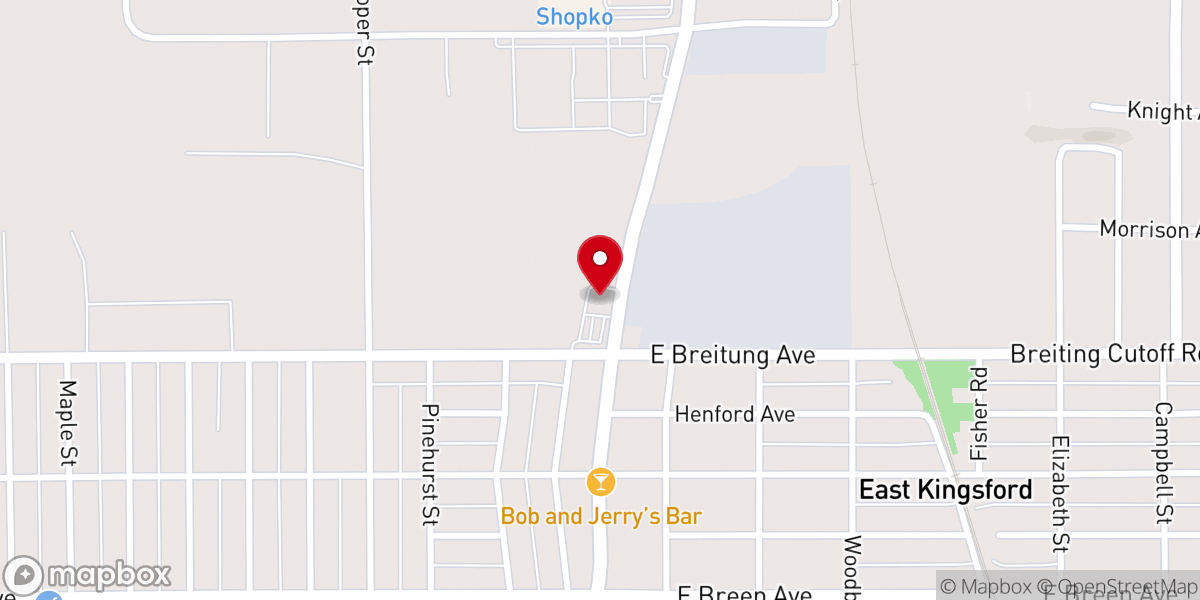 Map showing location of Maranatha Assembly of God Church