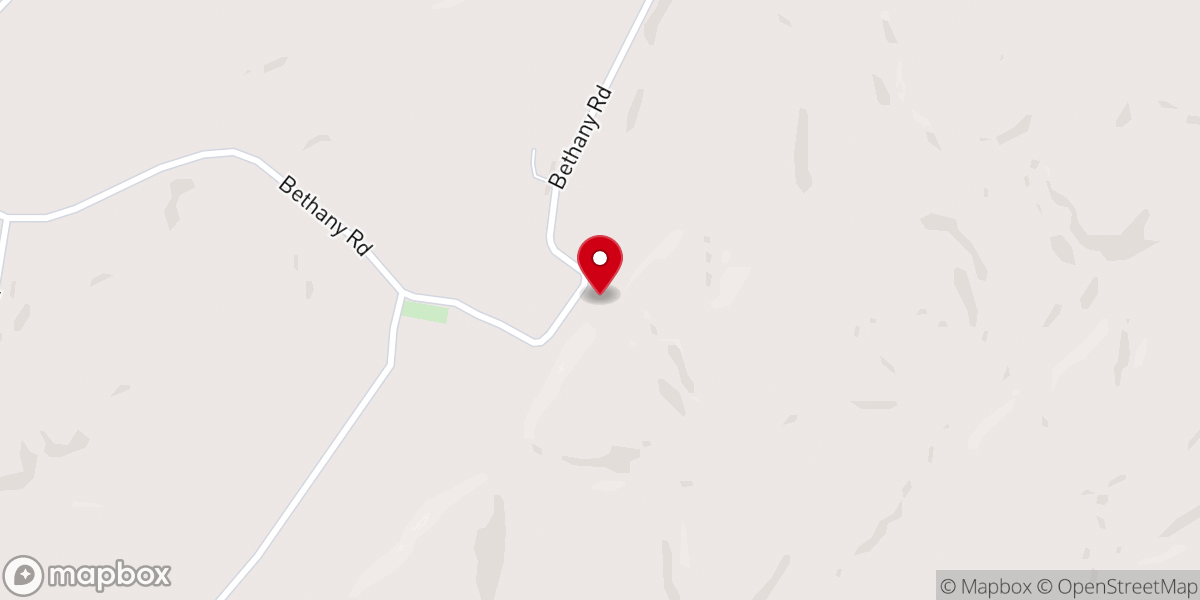 Map showing location of Bethany Church