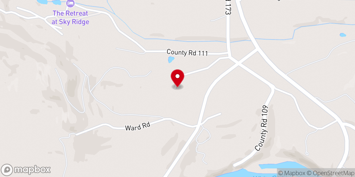 Map showing location of Busch Church