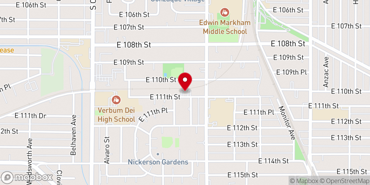 Map showing location of Village Baptist Church