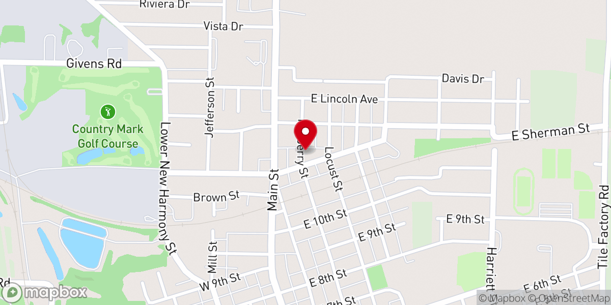 Map showing location of Pilgrim Holiness Church