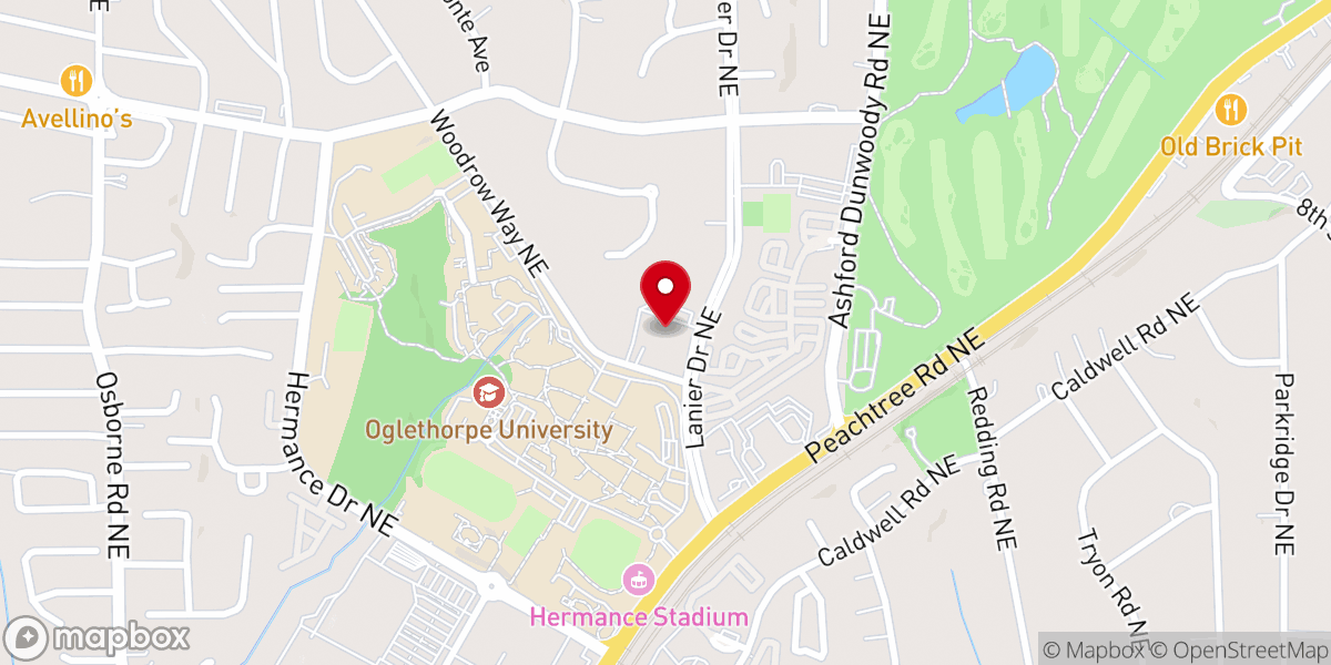 Map showing location of Oglethorpe Presbyterian Church