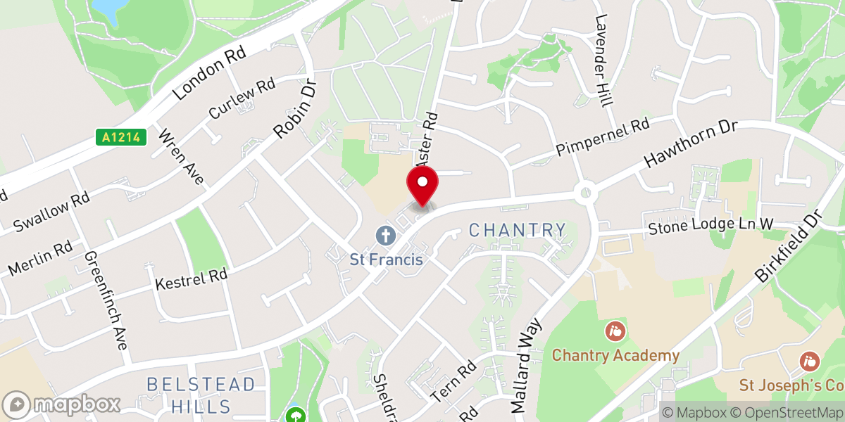Map showing location of Saint Mark Catholic Church, Ipswich