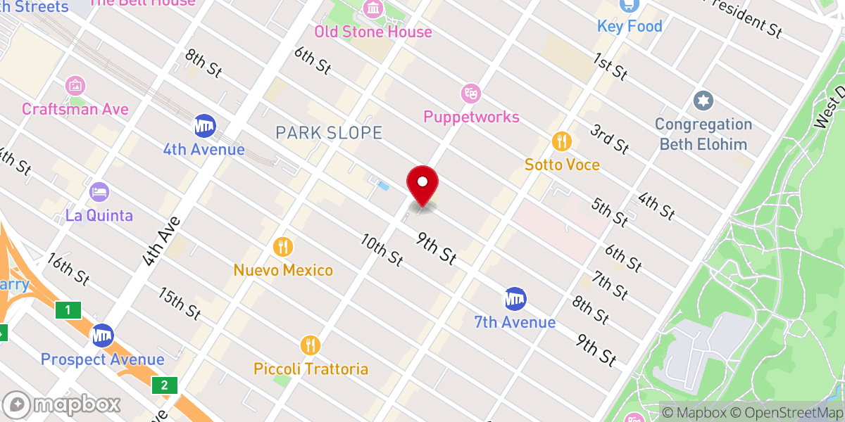 Map showing location of Congregation B'nai Jacob
