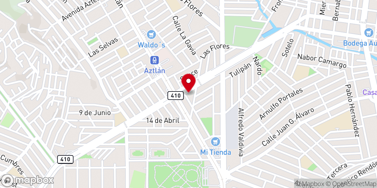 Map showing location of Parroquia Jesús Divino Maestro en Monterrey