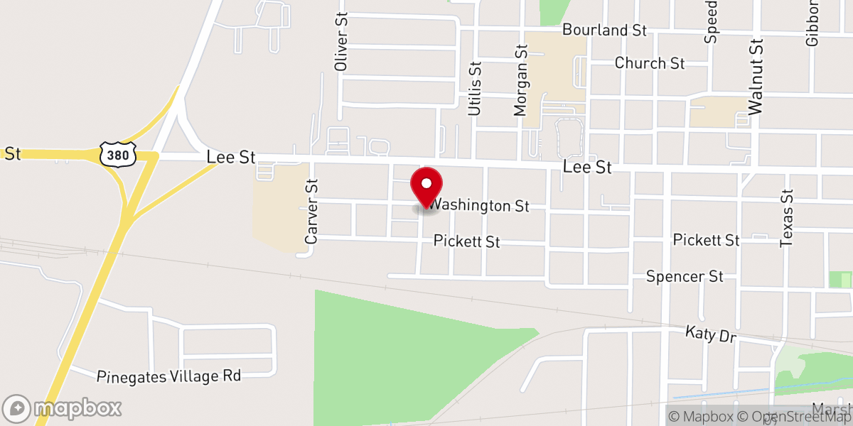 Map showing location of Mt Olive Baptist Church Greenville, Texas