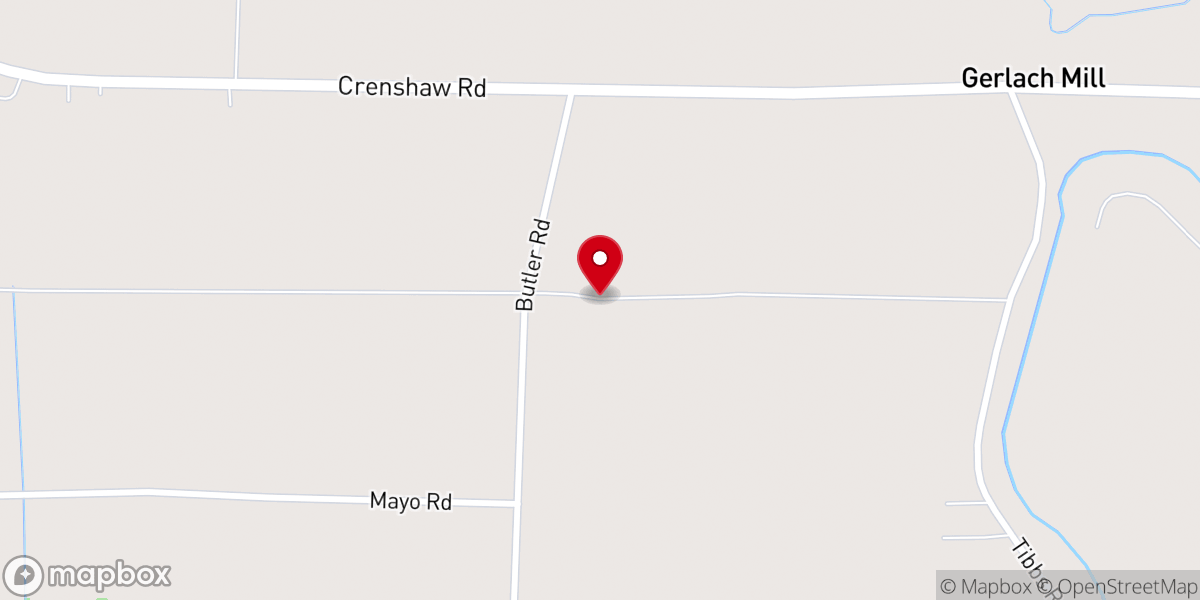 Map showing location of Berea Baptist Church