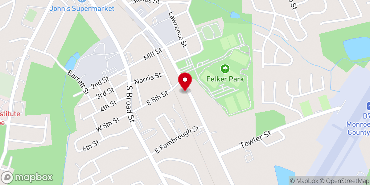 Map showing location of Harvest Baptist Church