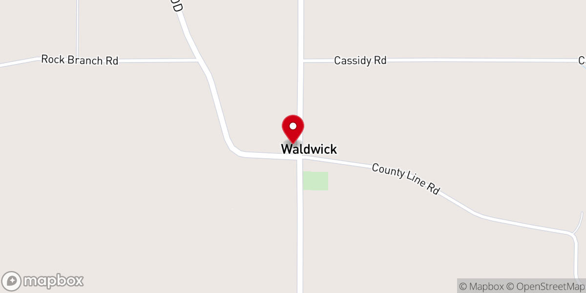 Map showing location of Waldwick Community Church