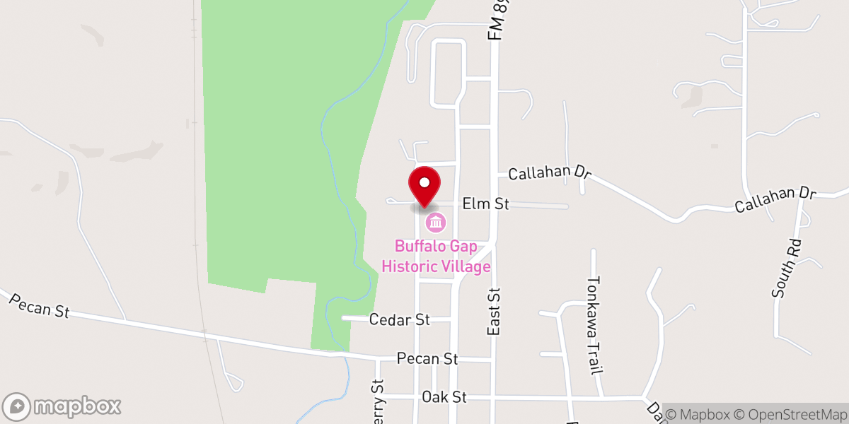 Map showing location of Buffalo Gap Historic Village