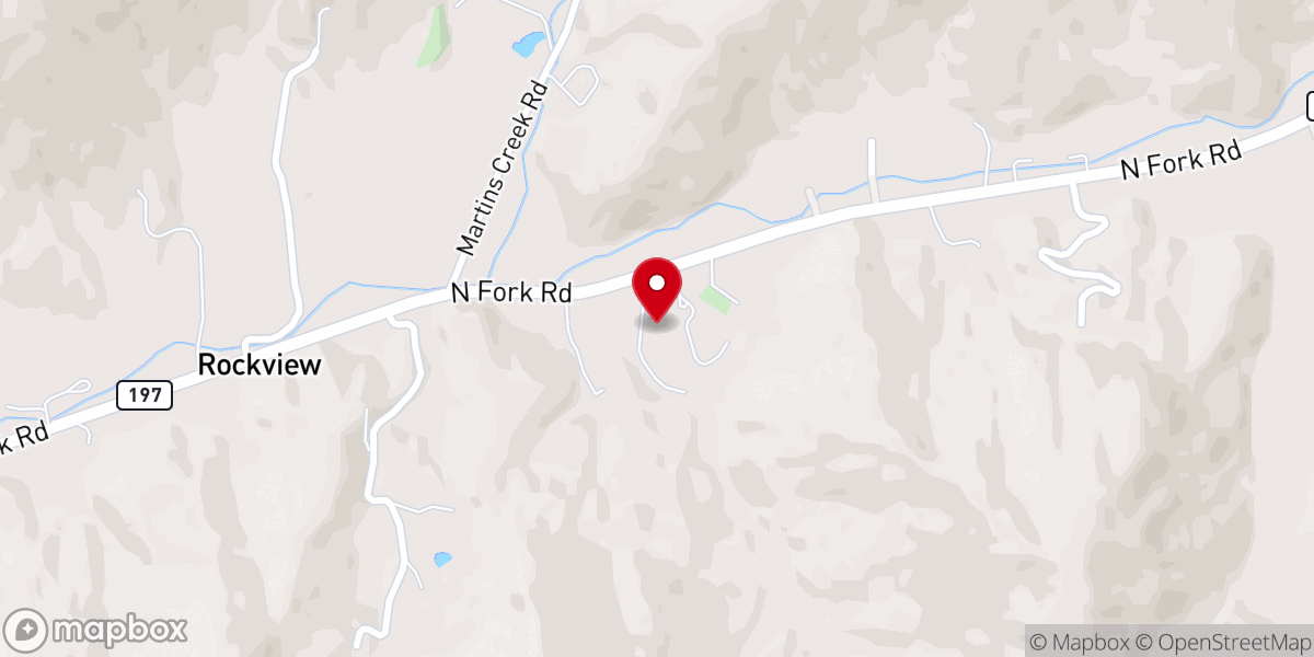 Map showing location of Black Mountain Baptist Church