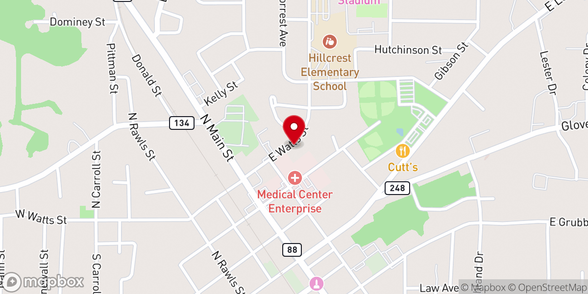 Map showing location of Christ the King Lutheran Church