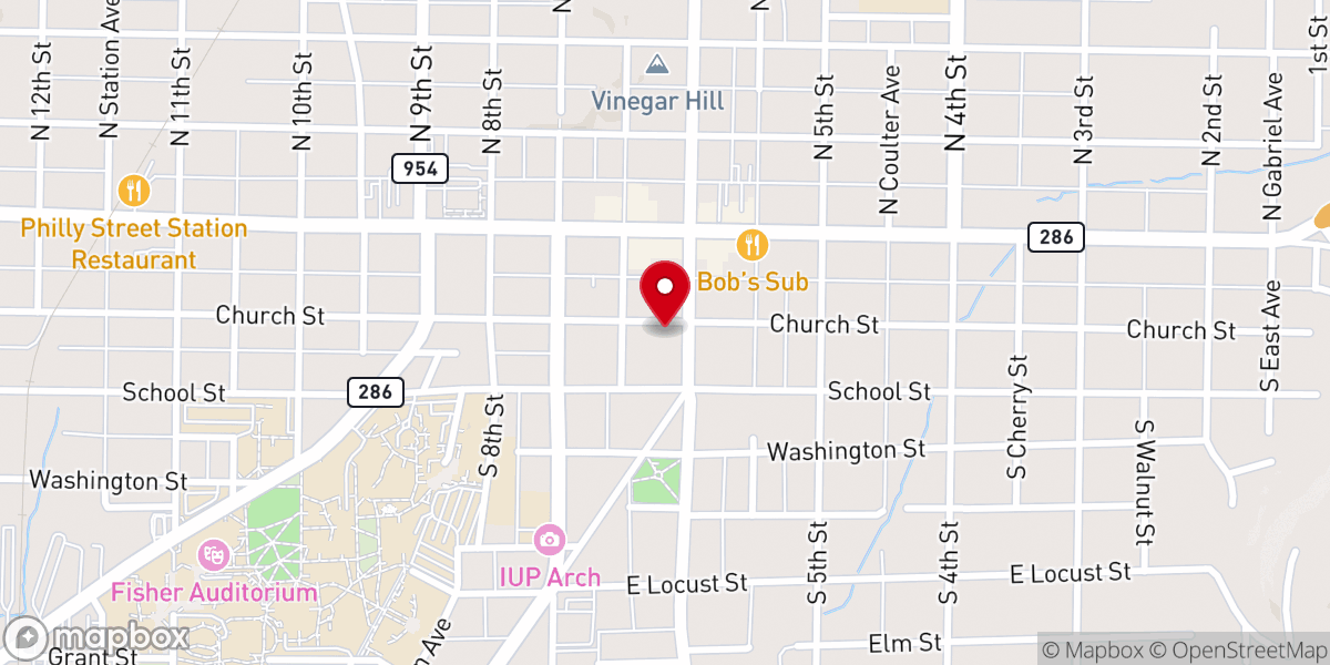 Map showing location of Zion Lutheran Church