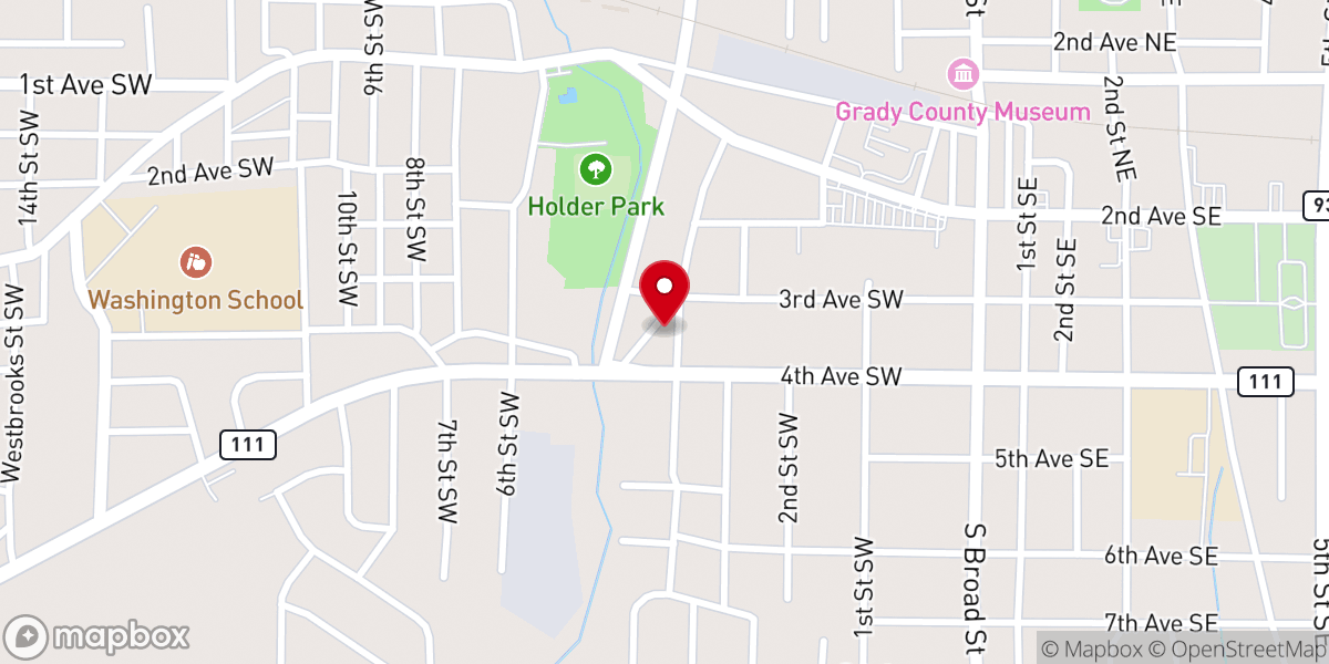 Map showing location of St. Thomas Primitive Baptist Church