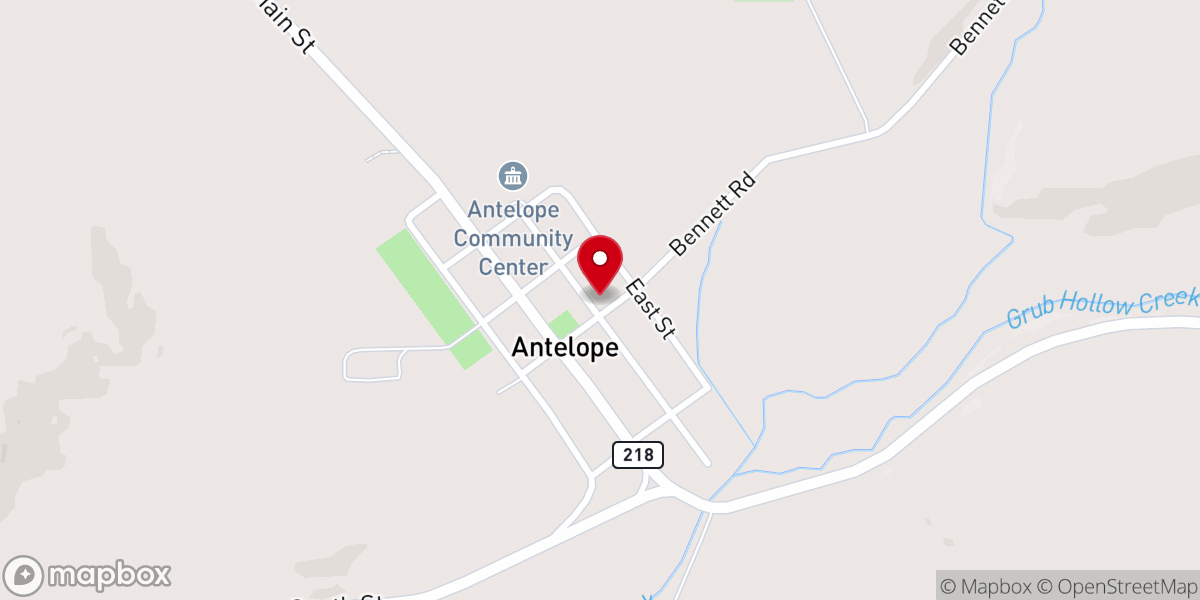 Map showing location of Antelope Community Church