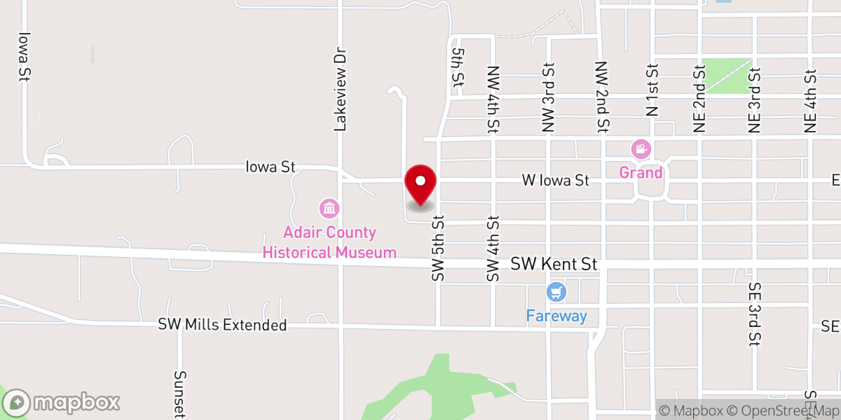 Map showing location of Greenfield United Methodist Church