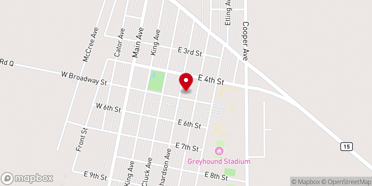 Map showing location of First Baptist Church
