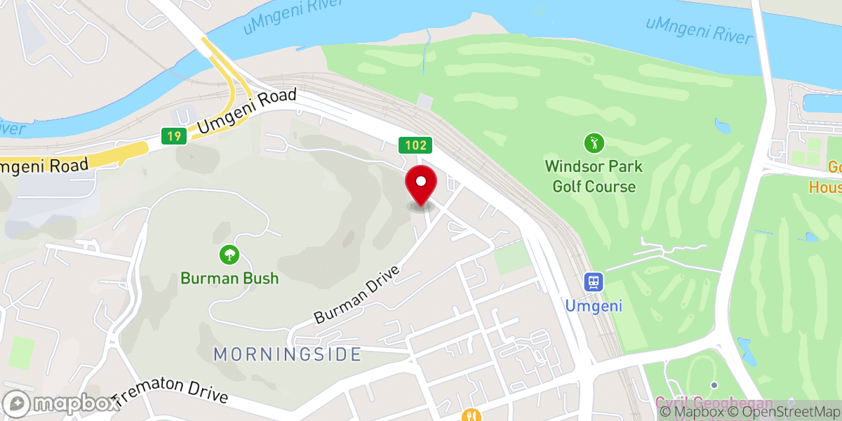 Map showing location of Vineyard Church Durban