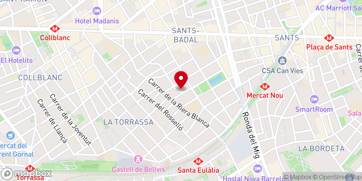 Map showing location of Iglesia Bautista de Barcelona