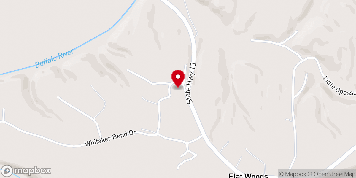 Map showing location of Flatwoods Community Baptist Church