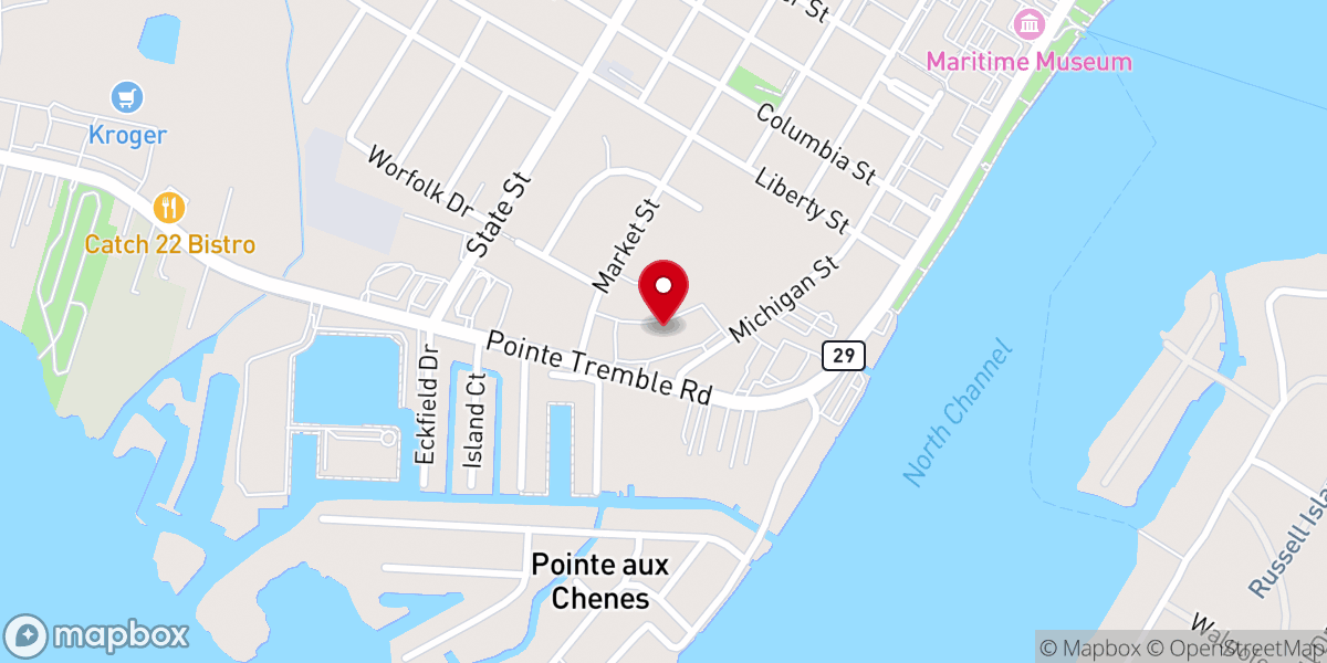 Map showing location of Woodside Bible Church - Algonac Campus