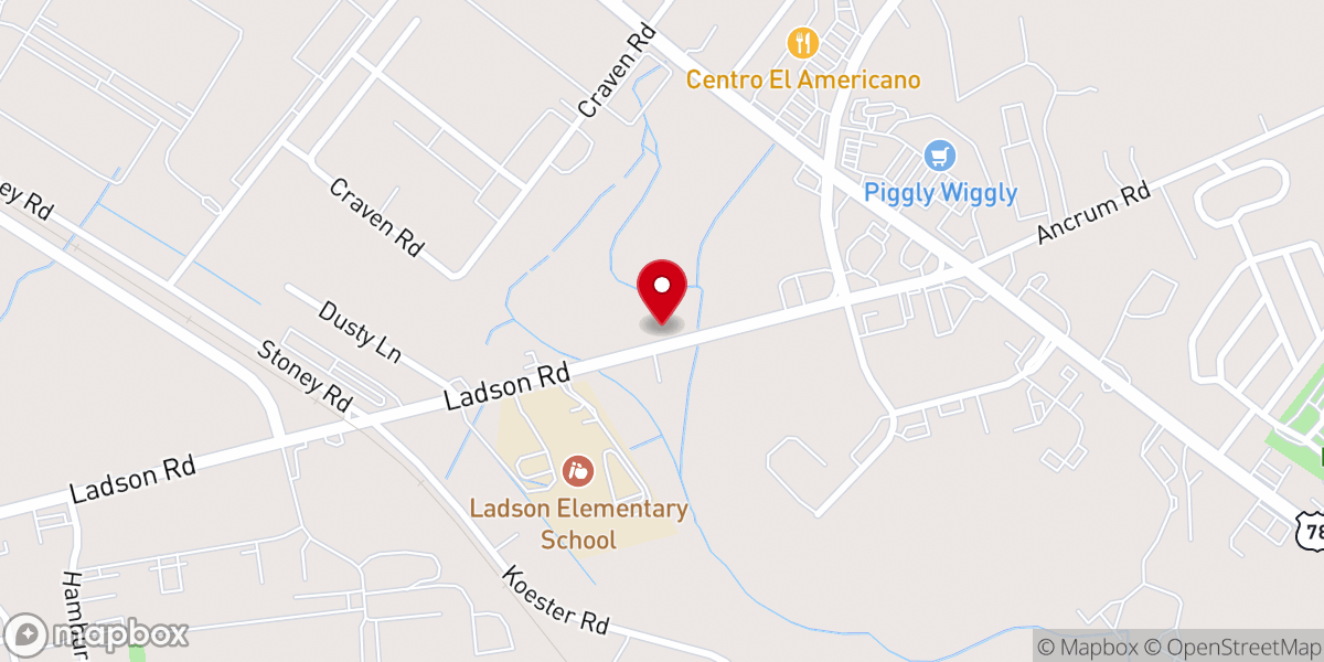 Map showing location of Philadelphia Baptist Church
