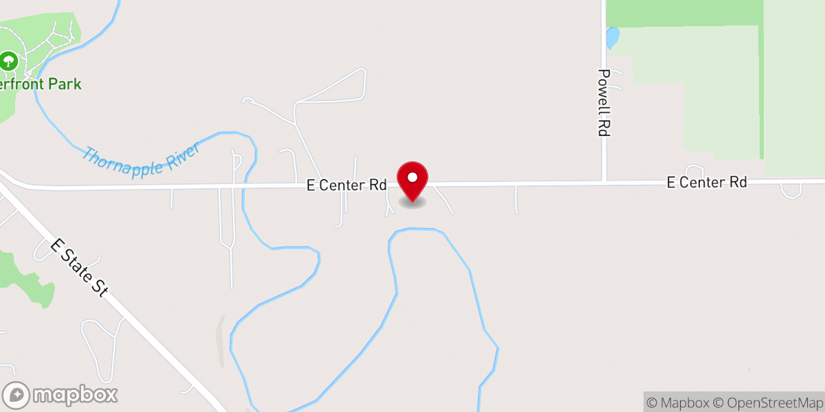 Map showing location of Branching Out Tree Service