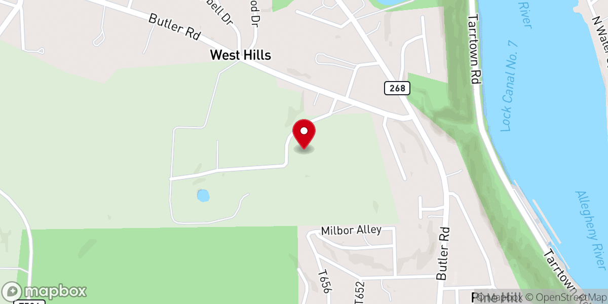 Map showing location of Harvest Church - Kittanning