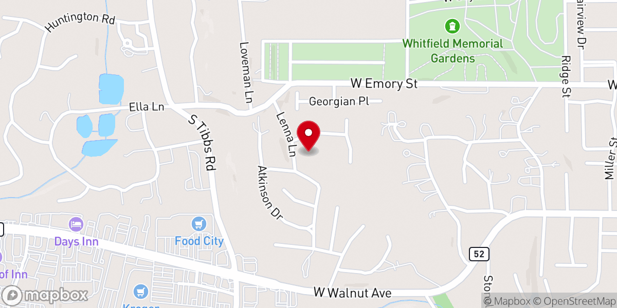 Map showing location of Lakeshore Park Baptist Church