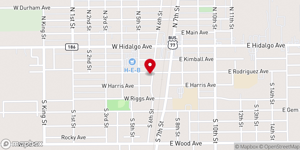 Map showing location of Taqueria López
