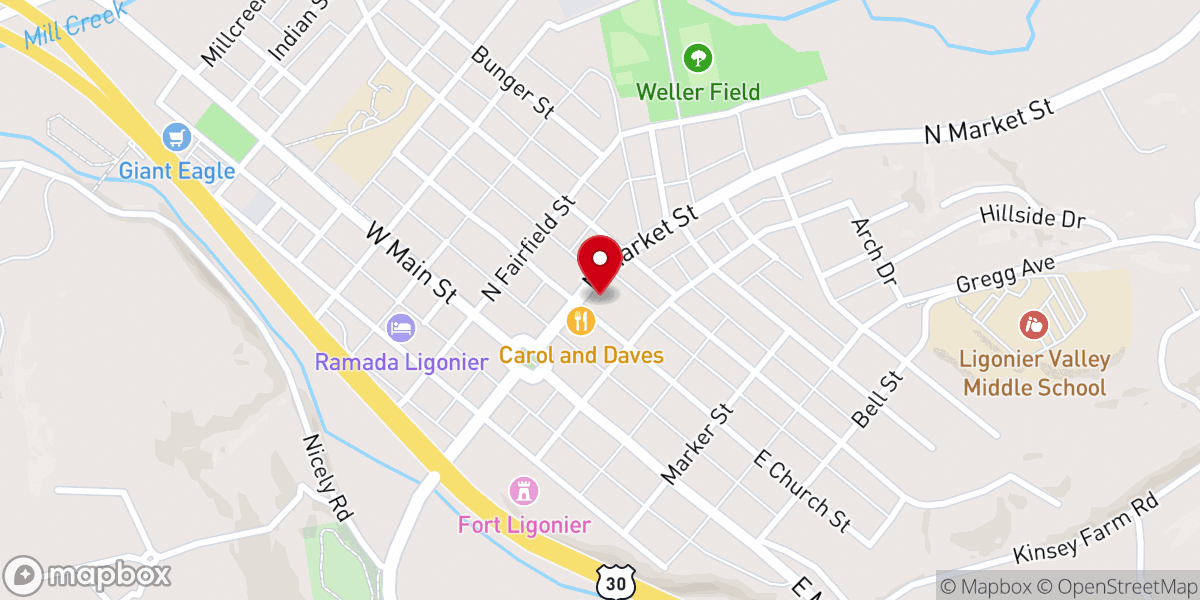 Map showing location of Covenant Presbyterian Church