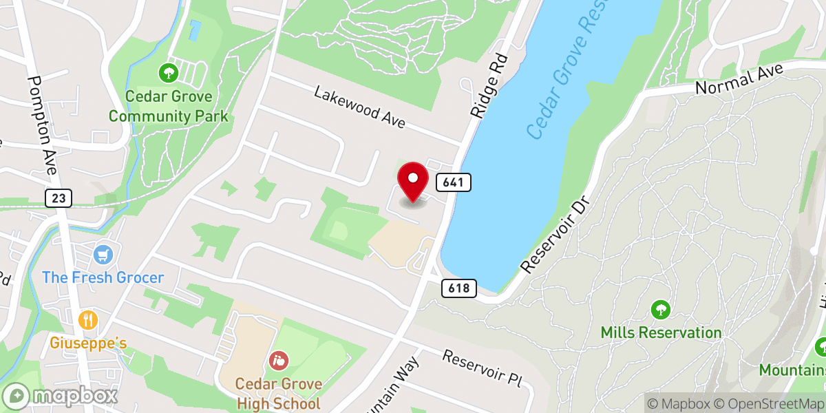 Map showing location of Complete Care at Cedar Grove