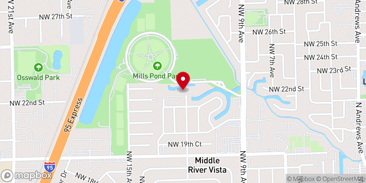 Map showing location of Bethany Baptist Church of Fort Lauderdale