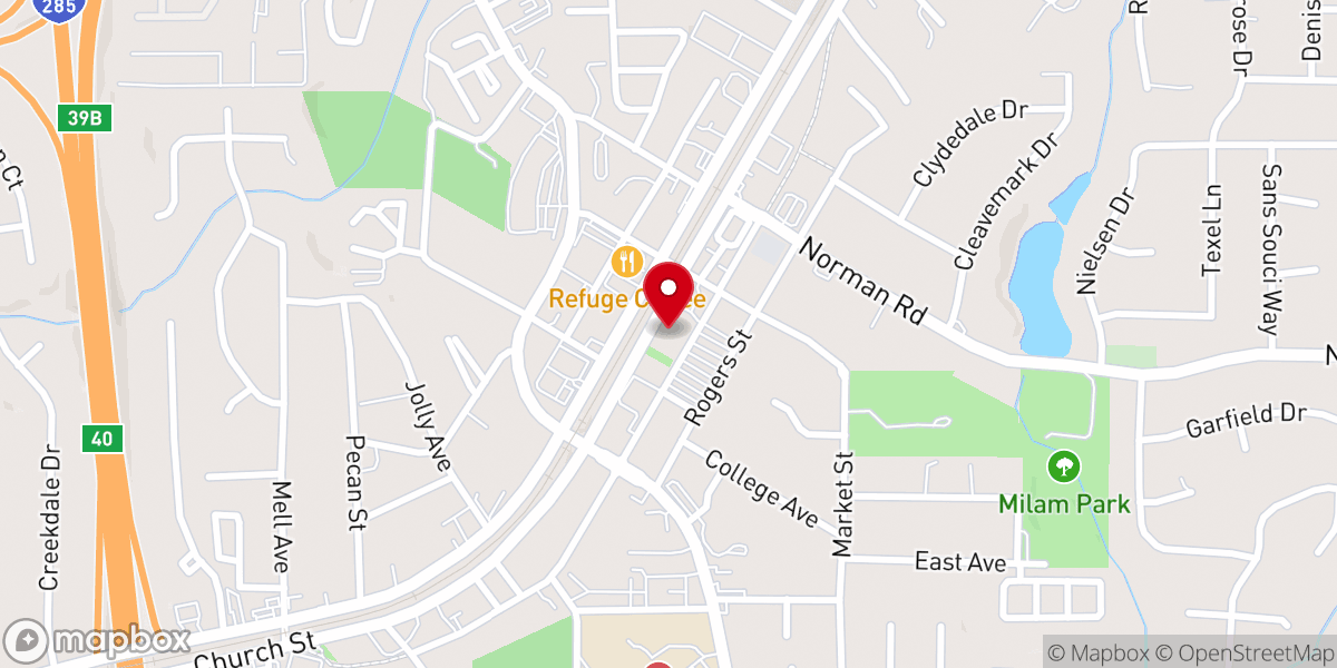 Map showing location of Clarkston Woman's Club
